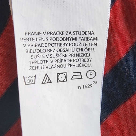 Chaps Pre-loved Plus-size XXL Blue & Red Stripe Pattern, Round Neck Tshirt - Picture 11 of 12